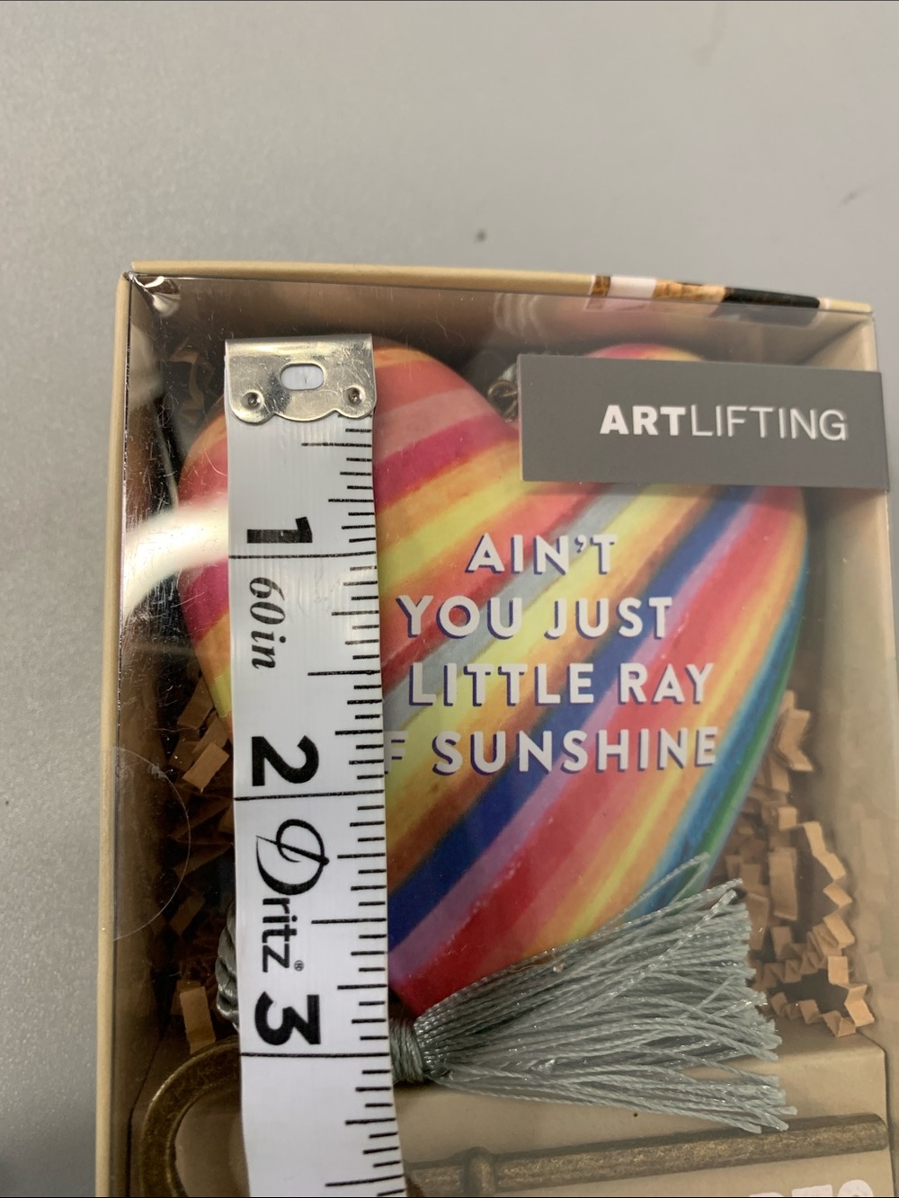 “AIN’T YOU JUST A LITTLE RAY OF SHINESHINE” Heart w/Tassel handing or sitting - Picture 11 of 11